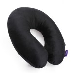 VIAGGI U Shape Best Travel Feather Soft Microfibre Neck Rest Cushion for Inflight Train car Sleep for Men and Women-Black
