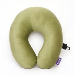 U Shape Best Travel Feather Soft Microfibre Neck Rest Cushion for Inflight Train car Sleep for Men and Women -Green