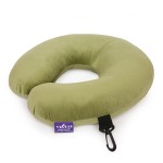 U Shape Best Travel Feather Soft Microfibre Neck Rest Cushion for Inflight Train car Sleep for Men and Women -Green
