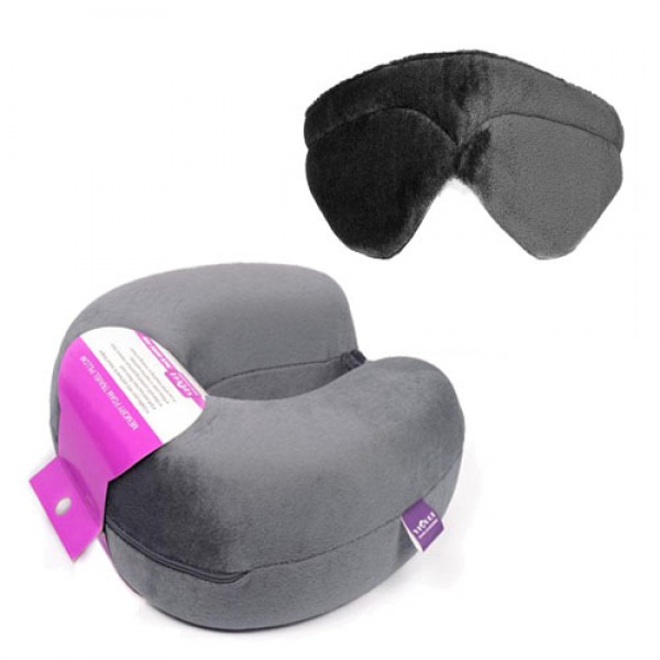 VIAGGI Memory Foam Combo (Neck Pillow with Eye Mask)