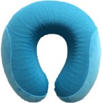 VIAGGI Cooling Gel Memory Foam Travel Neck Pillow - Turquoise Blue