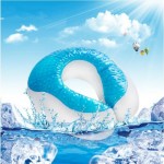 VIAGGI Cooling Gel Memory Foam Travel Neck Pillow - Egg Plant