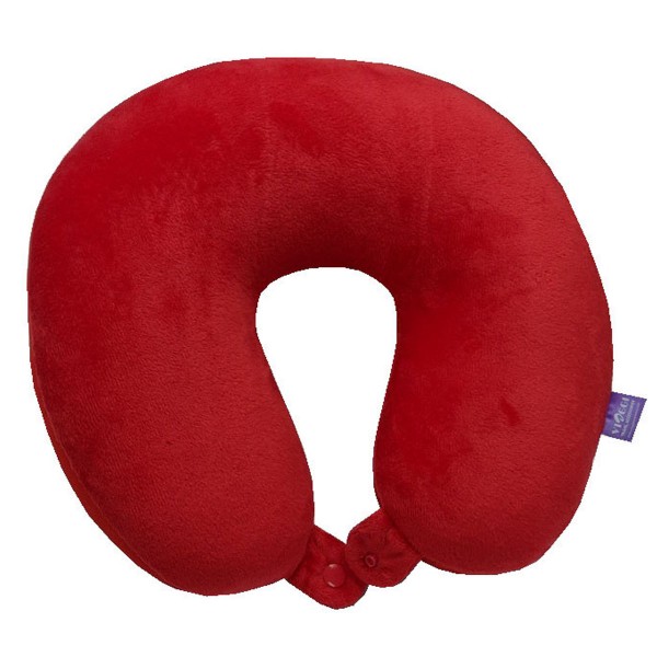 VIAGGI Microbead U Shape Travel Neck Pillow With Fleece - Red