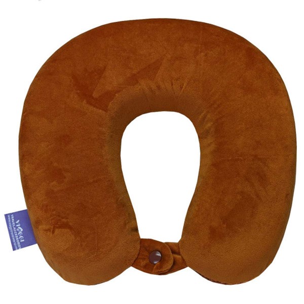 VIAGGI Brown U Shaped Memory Foam Travel Neck and Neck Pain Relief Comfortable Super Soft Orthopedic Cervical Pillows