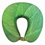 VIAGGI Green Leaf 3D Print U Shaped Memory Foam Travel Neck and Neck Pain Relief Comfortable Super Soft Orthopedic Cervical Pillows