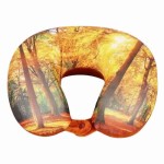 VIAGGI Yellow Forest 3D Print U Shaped Memory Foam Travel Neck and Neck Pain Relief Comfortable Super Soft Orthopedic Cervical Pillows